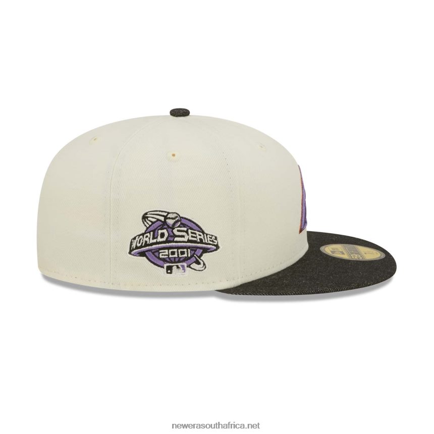 Arizona Diamondbacks MLB Black Denim Chrome White 59FIFTY Fitted Cap New Era TRBRBN168