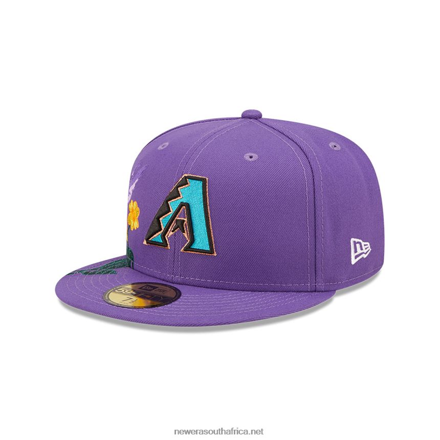 Arizona Diamondbacks MLB Blooming Purple 59FIFTY Fitted Cap New Era TRBRBN32