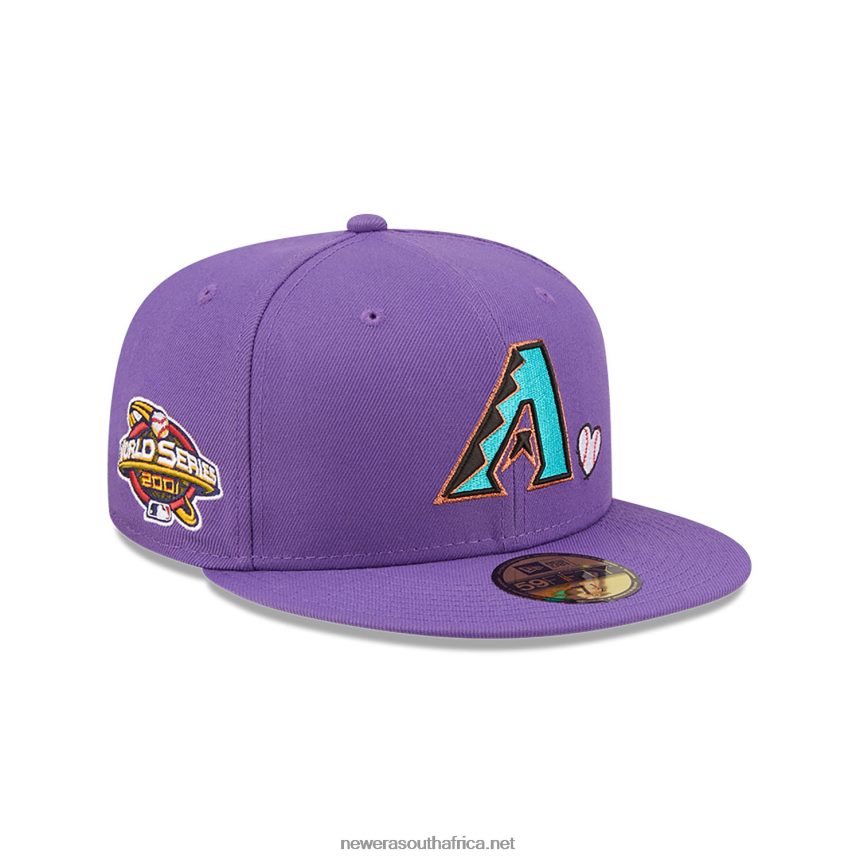 Arizona Diamondbacks MLB Team Heart Purple 59FIFTY Fitted Cap New Era TRBRBN1131