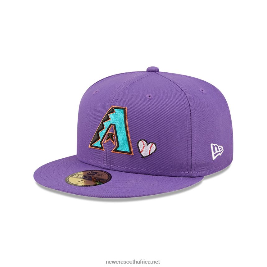 Arizona Diamondbacks MLB Team Heart Purple 59FIFTY Fitted Cap New Era TRBRBN1131