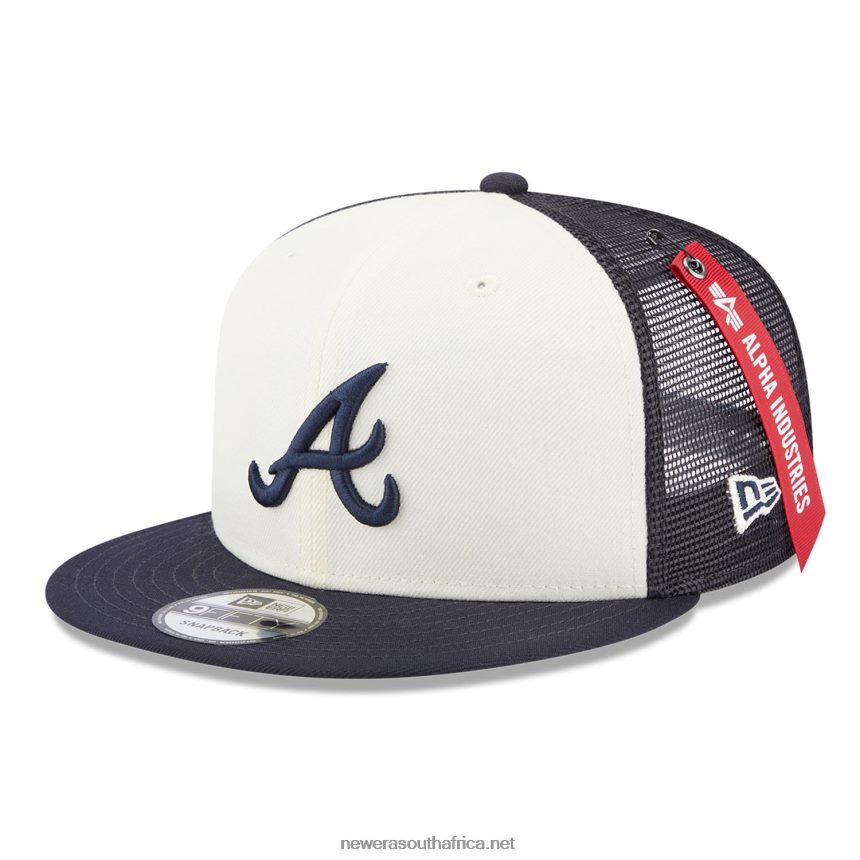 Atlanta Braves Alpha Industries X MLB Navy 9FIFTY Snapback Cap New Era TRBRBN1850