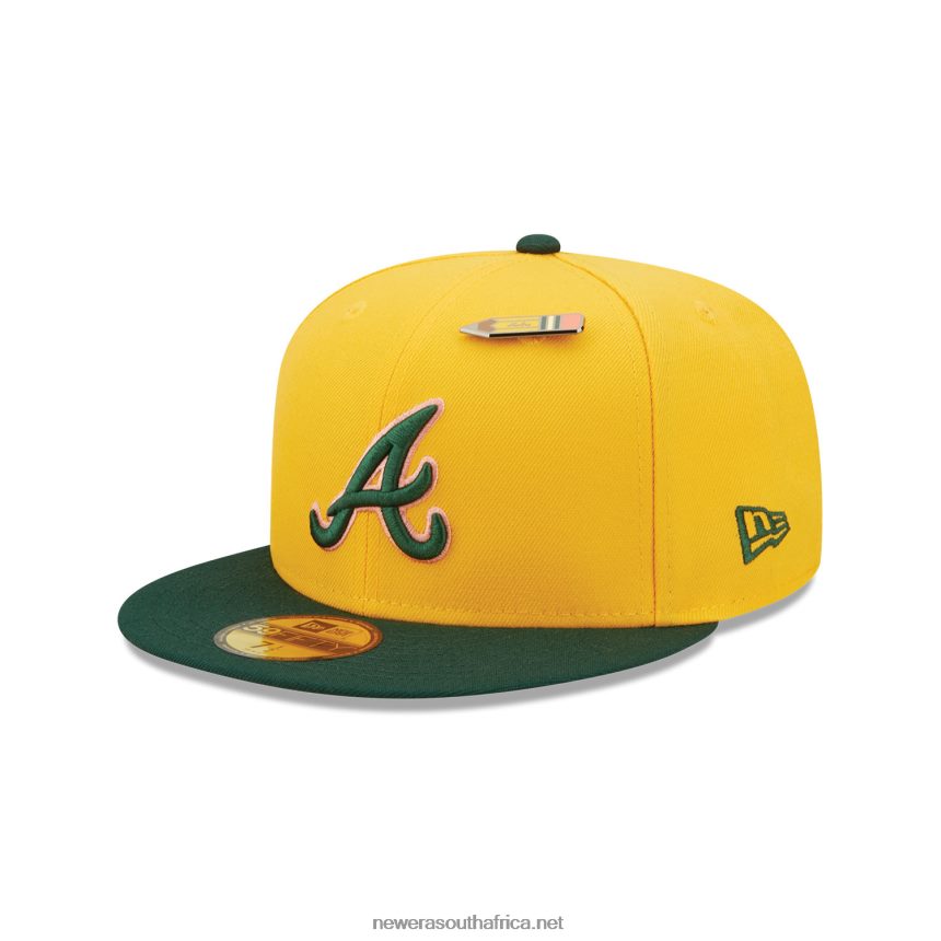 Atlanta Braves Back to School Yellow 59FIFTY Fitted Cap New Era TRBRBN1424
