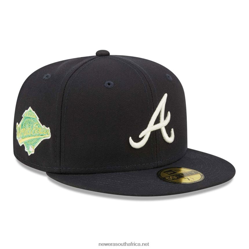 Atlanta Braves Citrus Pop Navy 59FIFTY Fitted Cap New Era TRBRBN1119