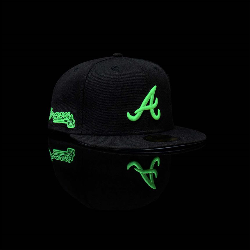 Atlanta Braves Glow in the Dark Black 59FIFTY Fitted Cap New Era TRBRBN949
