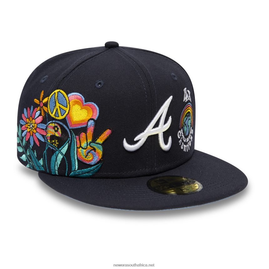 Atlanta Braves Groovy Navy 59FIFTY Fitted Cap New Era TRBRBN171