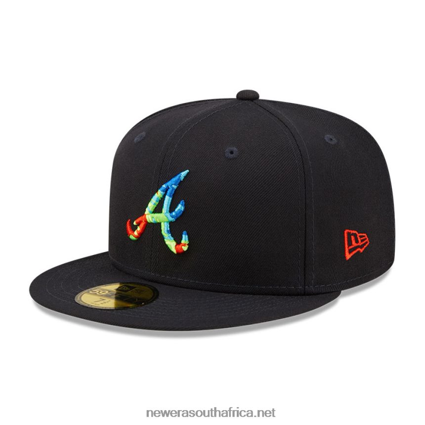 Atlanta Braves Infrared Navy 59FIFTY Fitted Cap New Era TRBRBN536