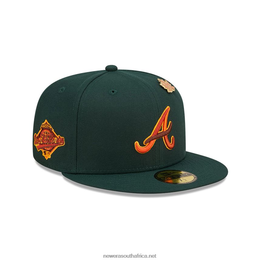 Atlanta Braves Leafy Dark Green 59FIFTY Fitted Cap New Era TRBRBN164