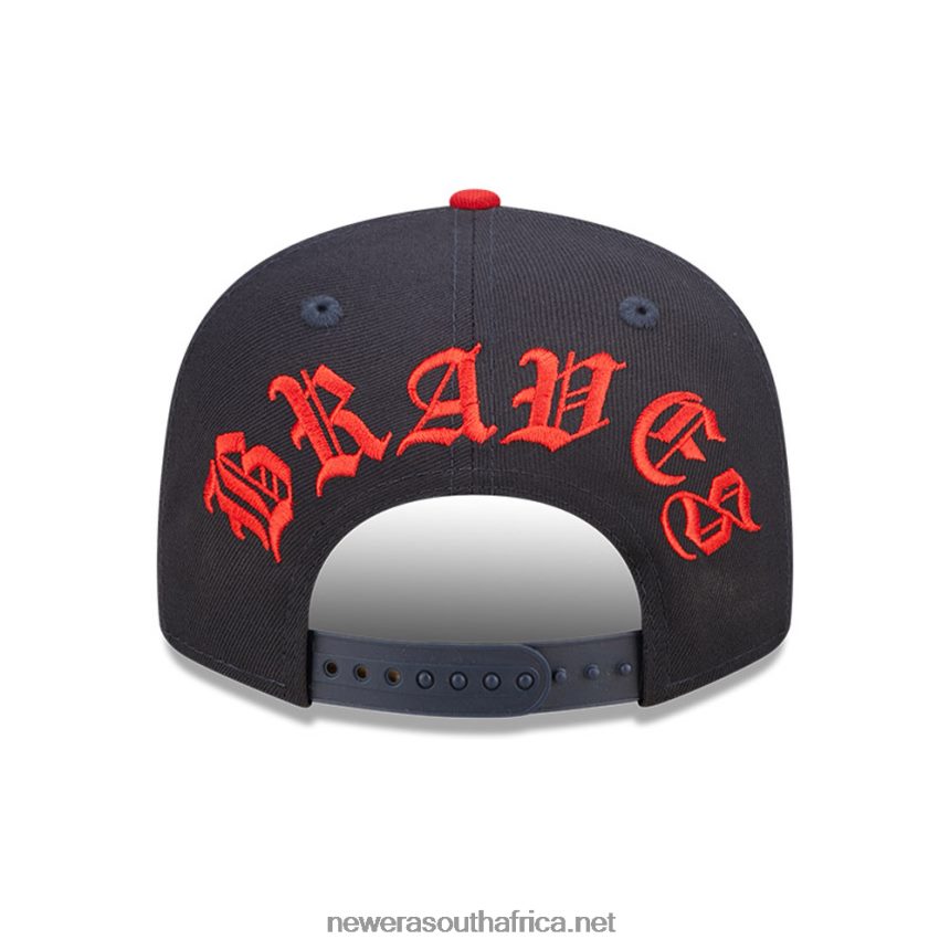 Atlanta Braves MLB Black Letter Arch Navy 9FIFTY Snapback Cap New Era TRBRBN2131