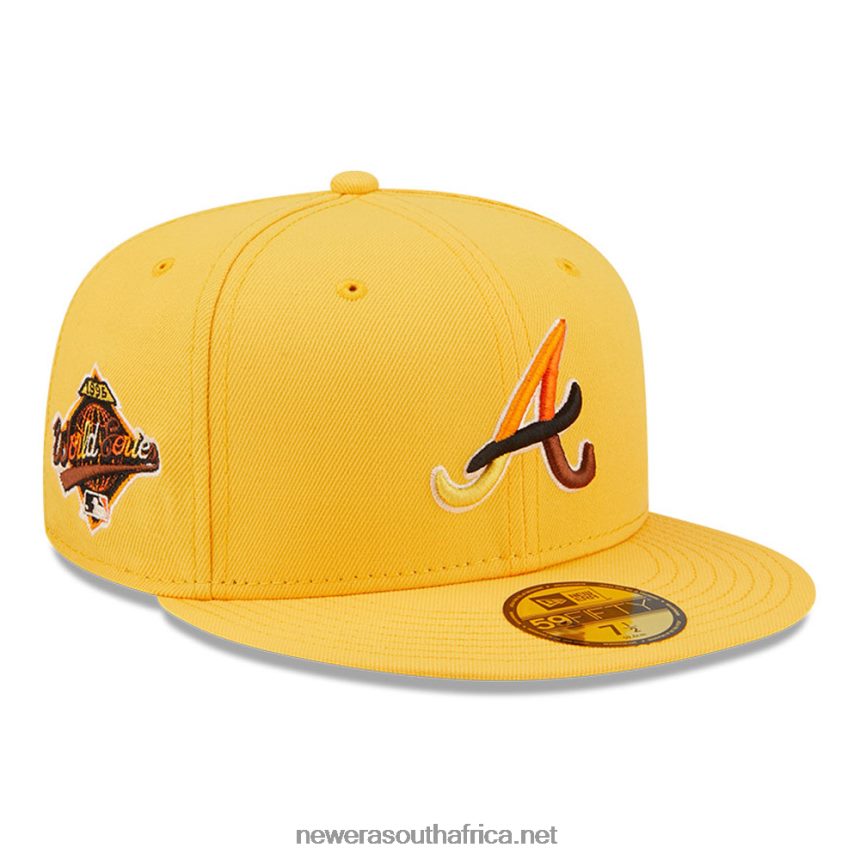 Atlanta Braves MLB Butterfly Yellow 59FIFTY Fitted Cap New Era TRBRBN436