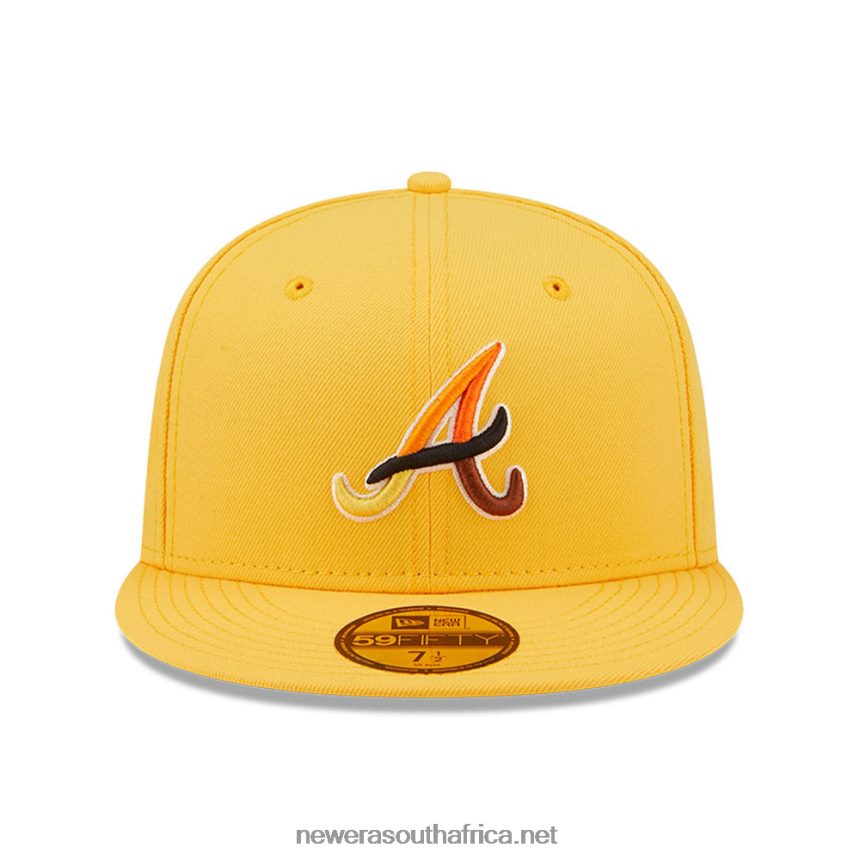 Atlanta Braves MLB Butterfly Yellow 59FIFTY Fitted Cap New Era TRBRBN436