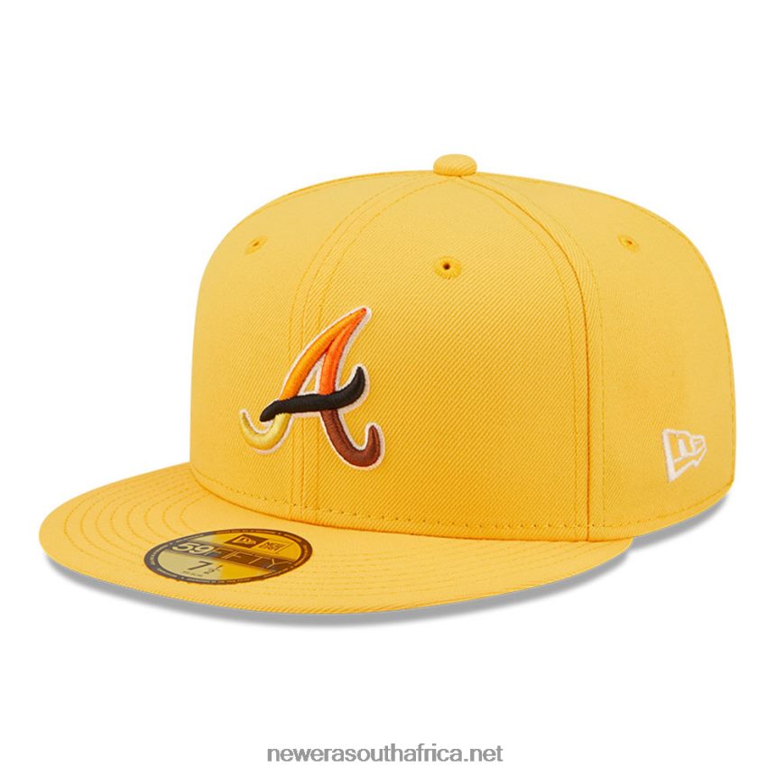 Atlanta Braves MLB Butterfly Yellow 59FIFTY Fitted Cap New Era TRBRBN436