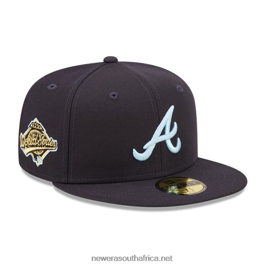 Atlanta Braves MLB Cloud Navy 59FIFTY Fitted Cap New Era TRBRBN174