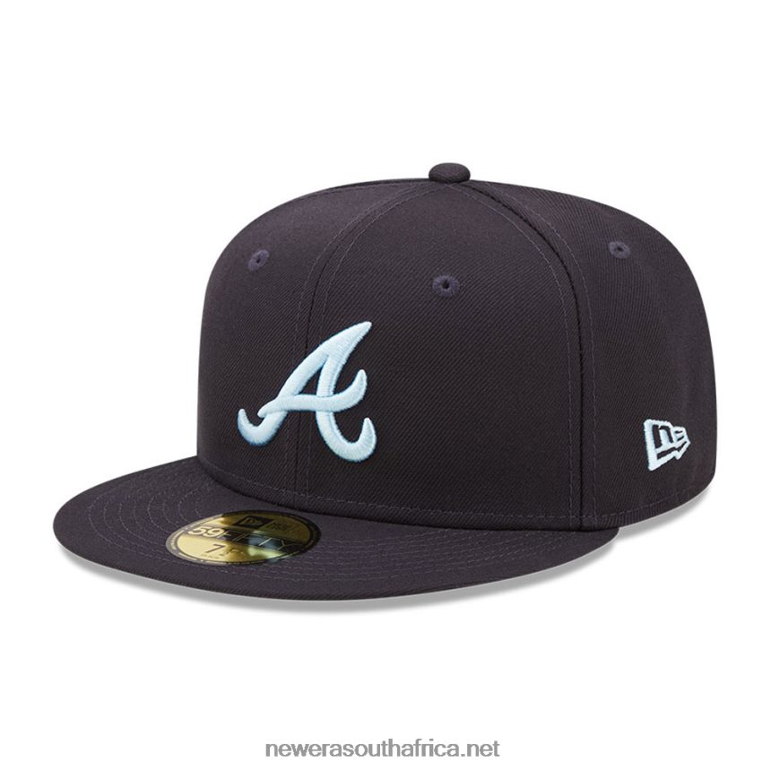 Atlanta Braves MLB Cloud Navy 59FIFTY Fitted Cap New Era TRBRBN174