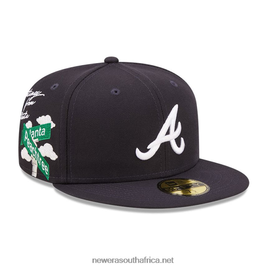 Atlanta Braves MLB Cloud Navy 59FIFTY Fitted Cap New Era TRBRBN671