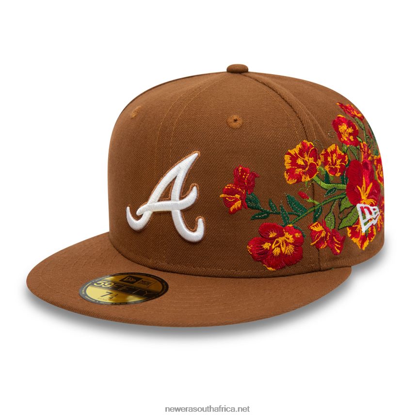 Atlanta Braves MLB Floral Toffee Brown 59FIFTY Fitted Cap New Era TRBRBN504