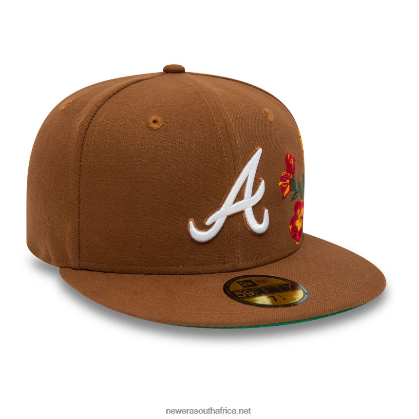 Atlanta Braves MLB Floral Toffee Brown 59FIFTY Fitted Cap New Era TRBRBN504