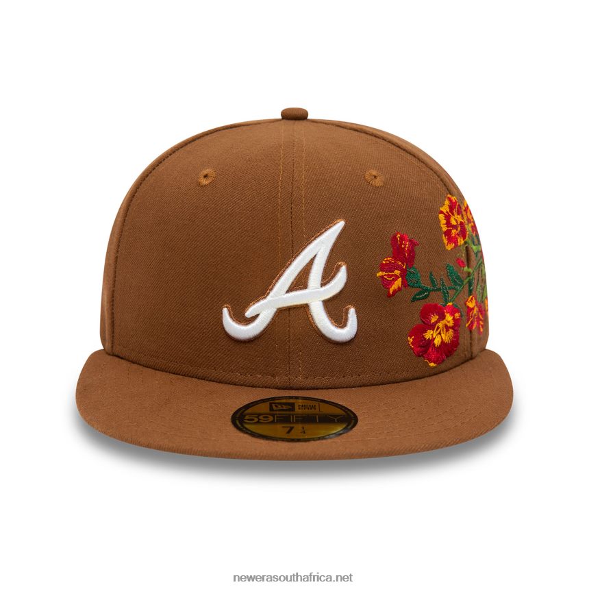 Atlanta Braves MLB Floral Toffee Brown 59FIFTY Fitted Cap New Era TRBRBN504