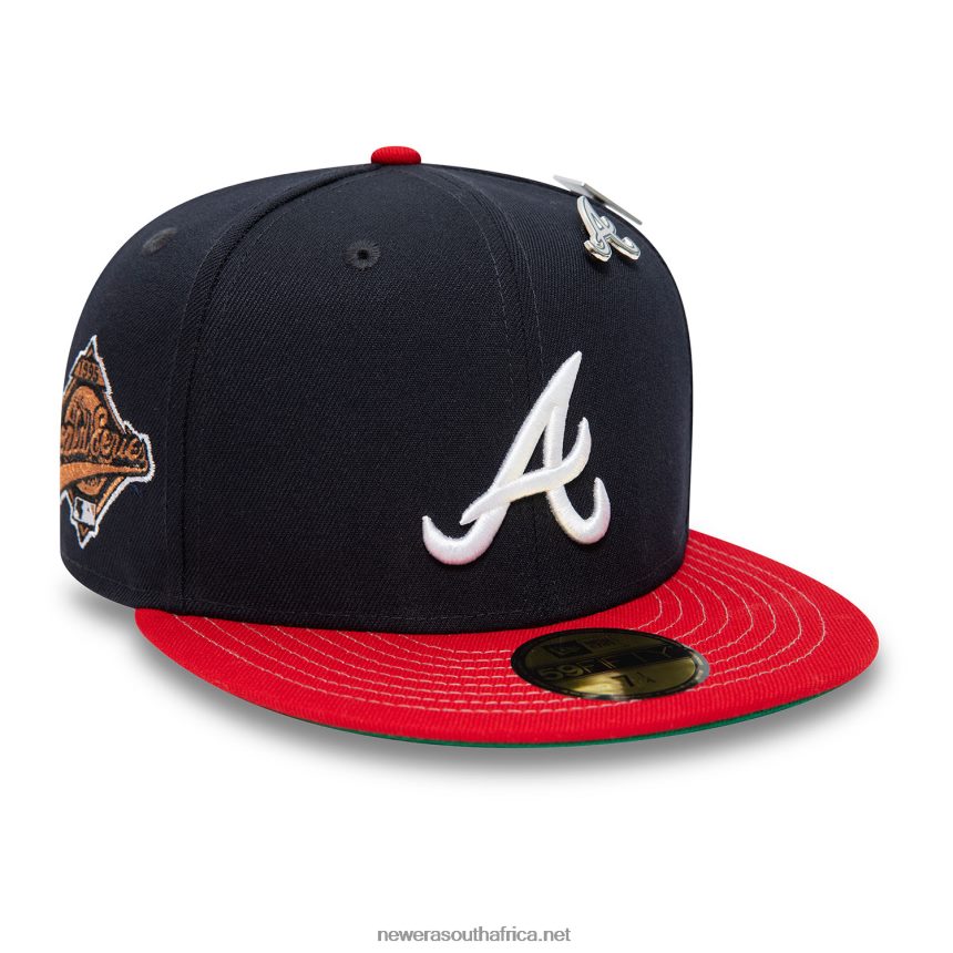 Atlanta Braves MLB Pin Badge Navy 59FIFTY Fitted Cap New Era TRBRBN936