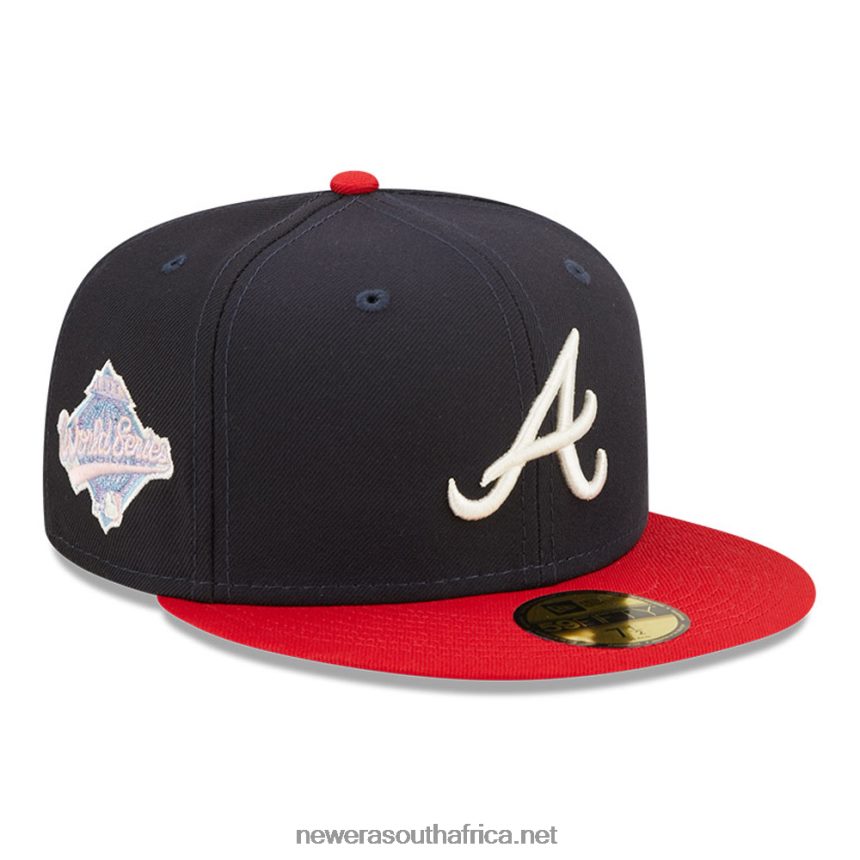 Atlanta Braves MLB Pop Sweat Navy 59FIFTY Fitted Cap New Era TRBRBN1144