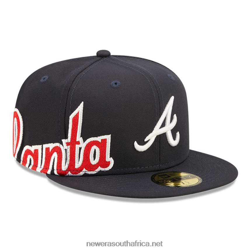 Atlanta Braves MLB Side Split Navy 59FIFTY Fitted Cap New Era TRBRBN544
