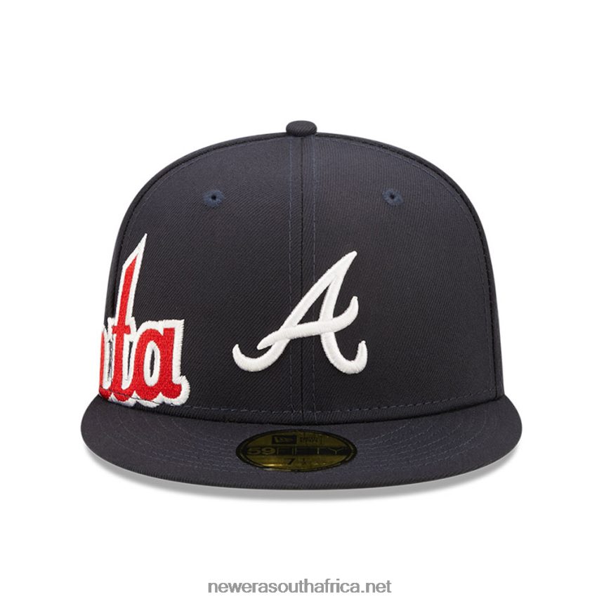 Atlanta Braves MLB Side Split Navy 59FIFTY Fitted Cap New Era TRBRBN544