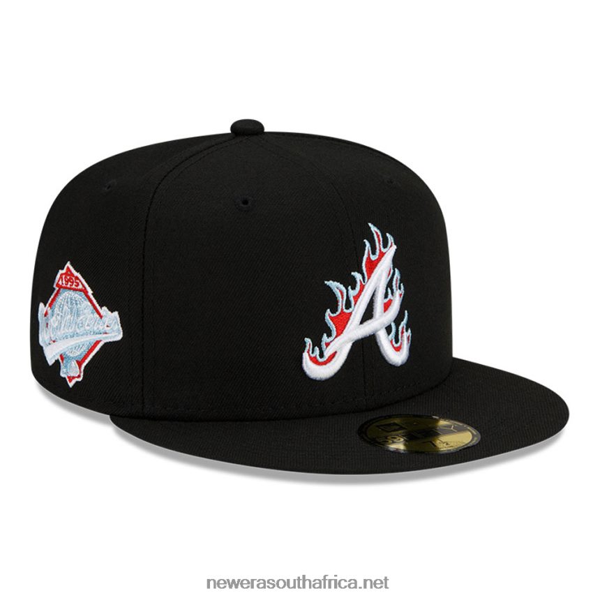 Atlanta Braves MLB Team Fire Black 59FIFTY Fitted Cap New Era TRBRBN819