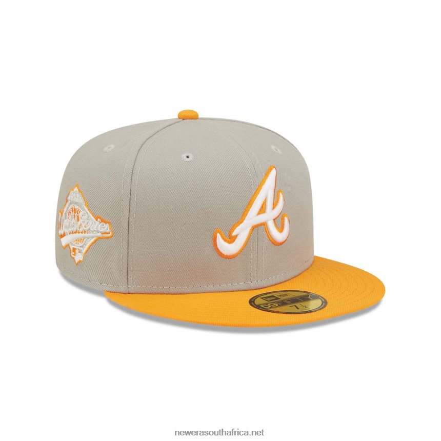 Atlanta Braves Orange Soda Grey 59FIFTY Fitted Cap New Era TRBRBN870