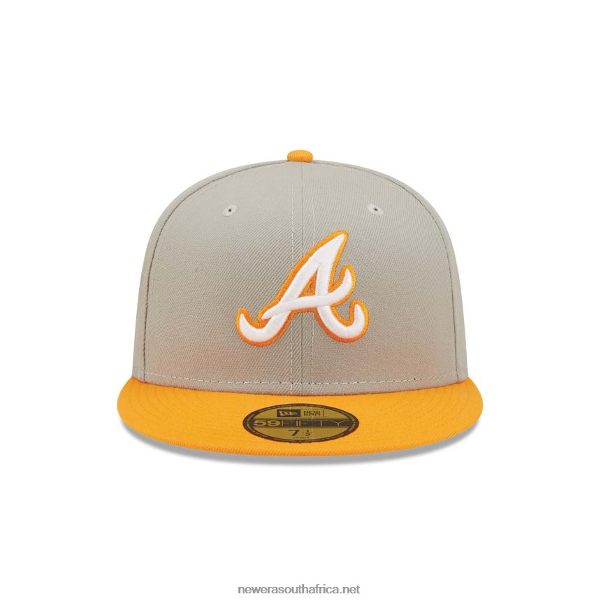 Atlanta Braves Orange Soda Grey 59FIFTY Fitted Cap New Era TRBRBN870