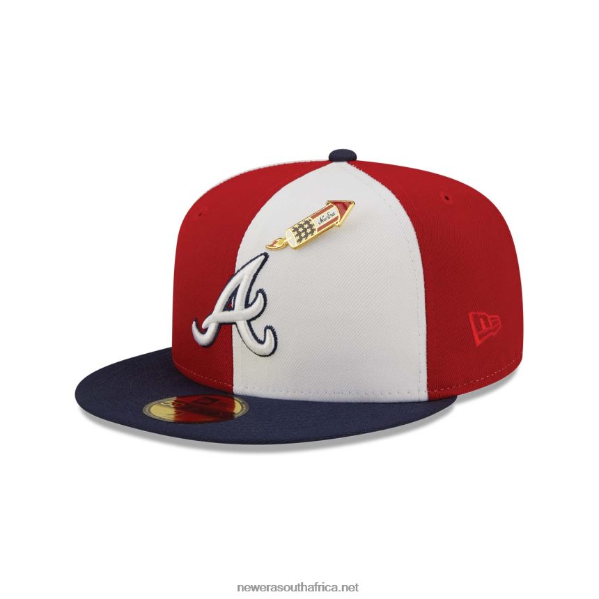 Atlanta Braves Pinwheel Americana Red 59FIFTY Fitted Cap New Era TRBRBN839