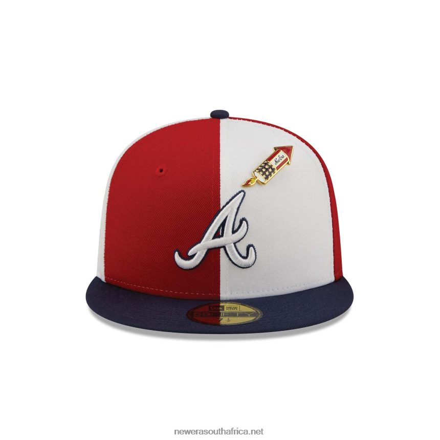 Atlanta Braves Pinwheel Americana Red 59FIFTY Fitted Cap New Era TRBRBN839