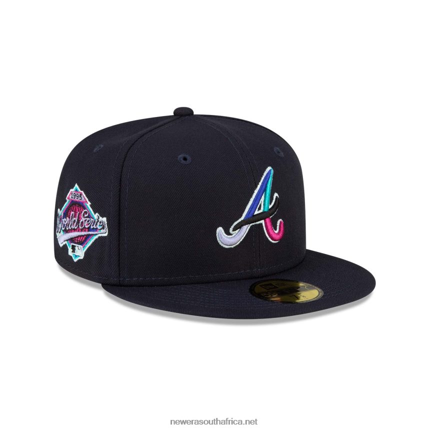 Atlanta Braves Polarlights Navy 59FIFTY Fitted Cap New Era TRBRBN635