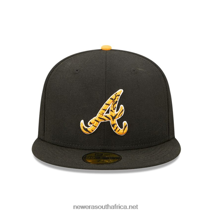 Atlanta Braves Tiger Fill Black 59FIFTY Fitted Cap New Era TRBRBN1433