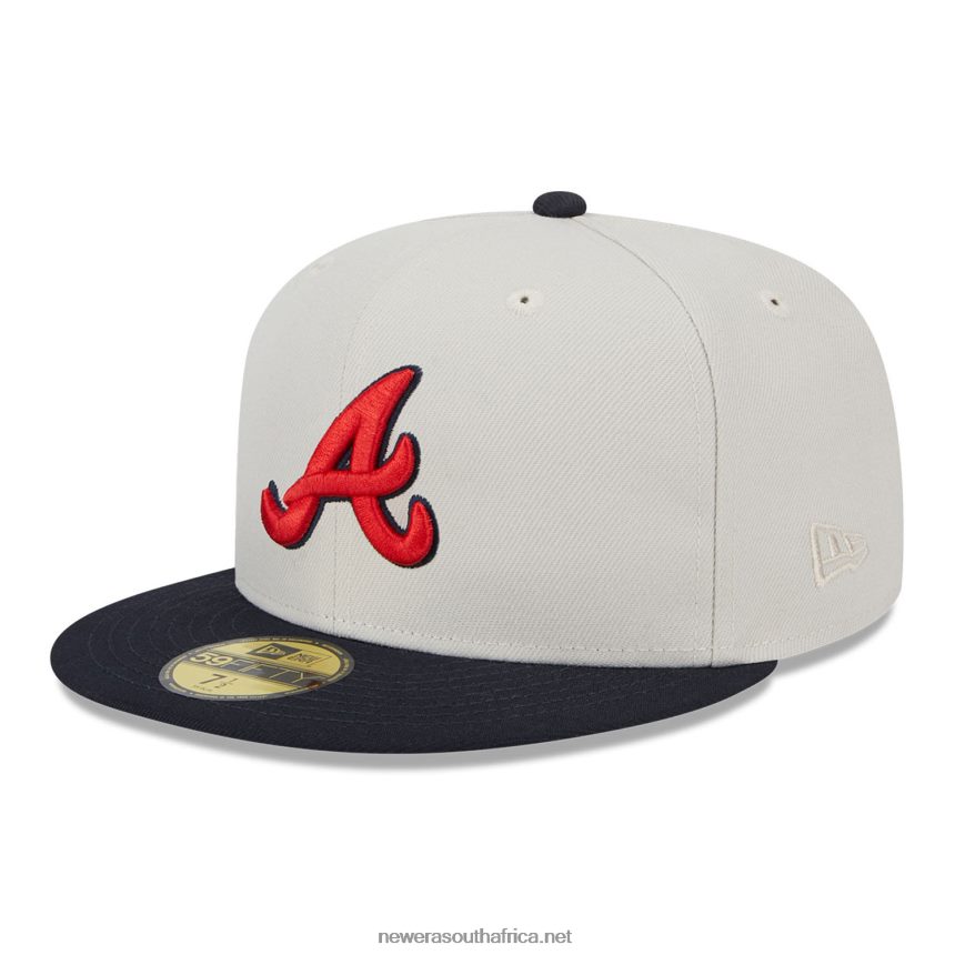Atlanta Braves Varsity Letter Stone 59FIFTY Fitted Cap New Era TRBRBN500