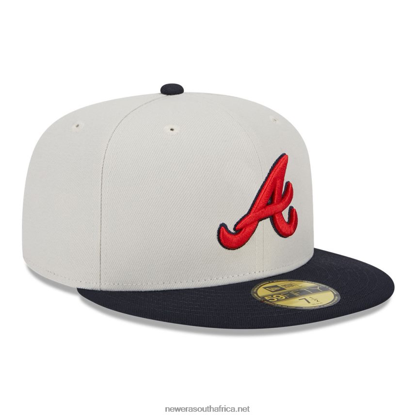 Atlanta Braves Varsity Letter Stone 59FIFTY Fitted Cap New Era TRBRBN500