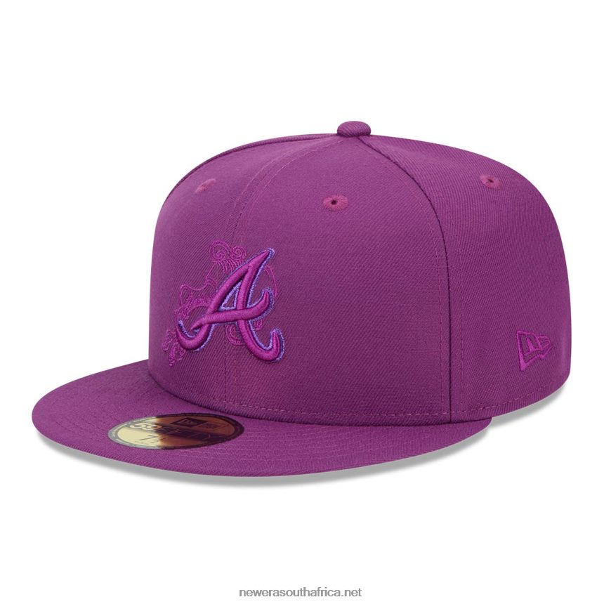 Atlanta Braves Zodiac Purple 59FIFTY Fitted Cap New Era TRBRBN1100
