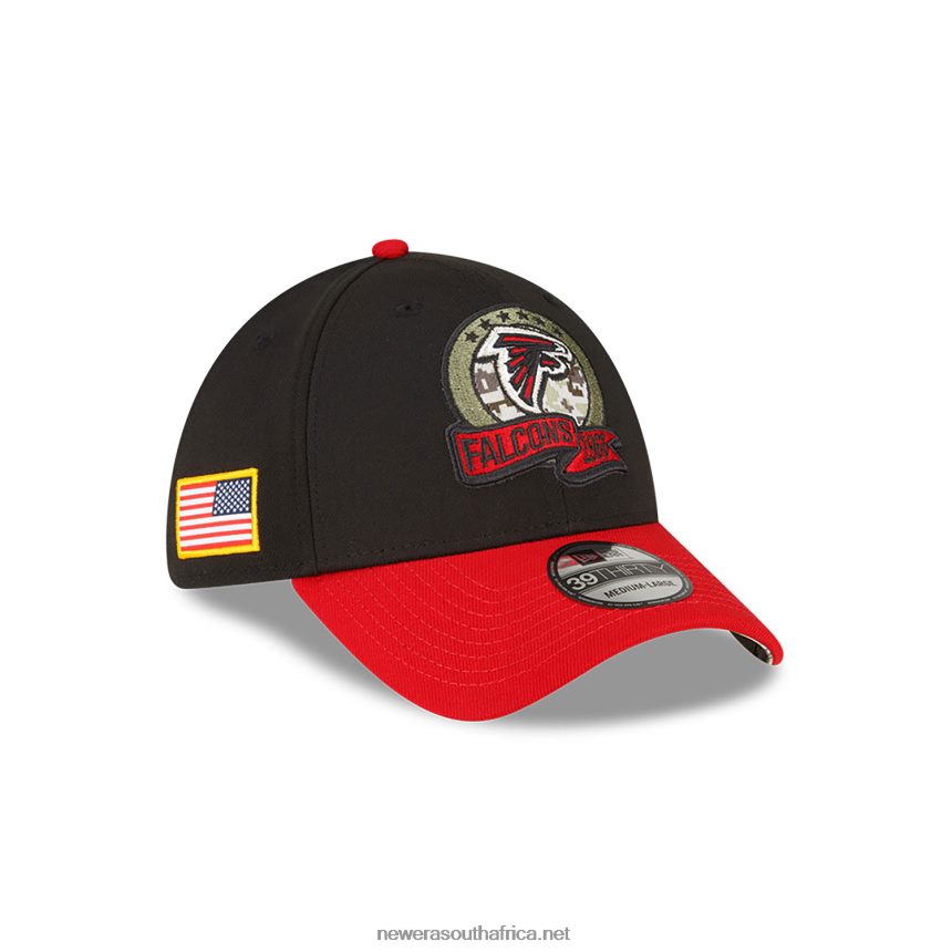 Atlanta Falcons NFL Salute to Service Black 39THIRTY Stretch Fit Cap New Era TRBRBN2190