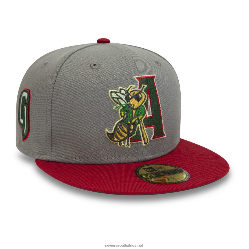Augusta Green Jackets MiLB Grey 59FIFTY Fitted Cap New Era TRBRBN1081