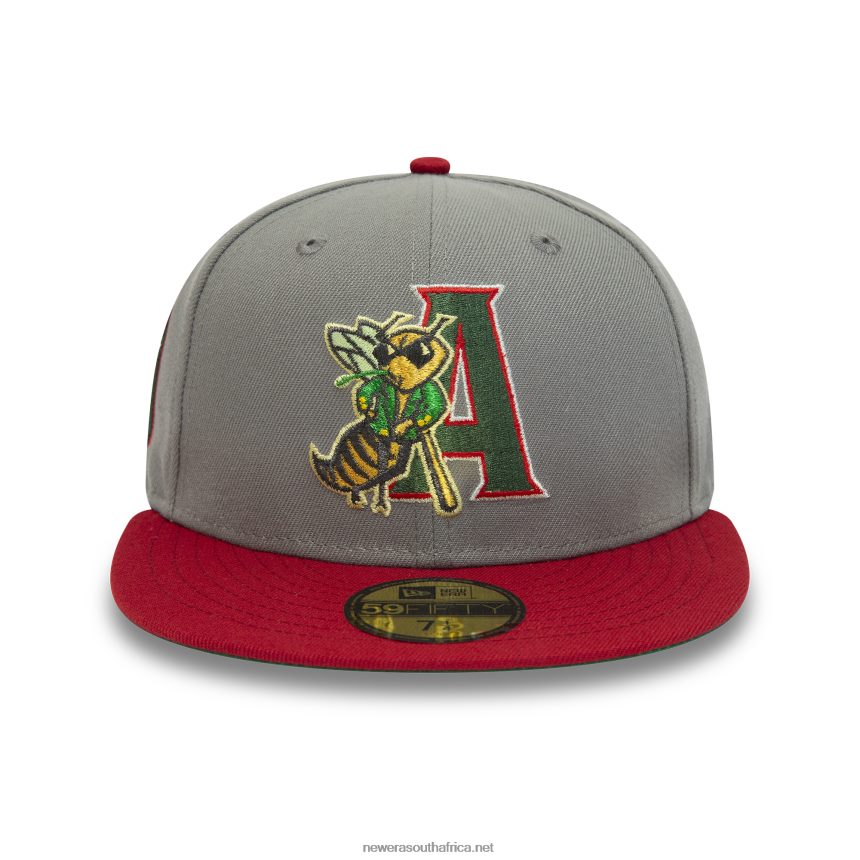 Augusta Green Jackets MiLB Grey 59FIFTY Fitted Cap New Era TRBRBN1081