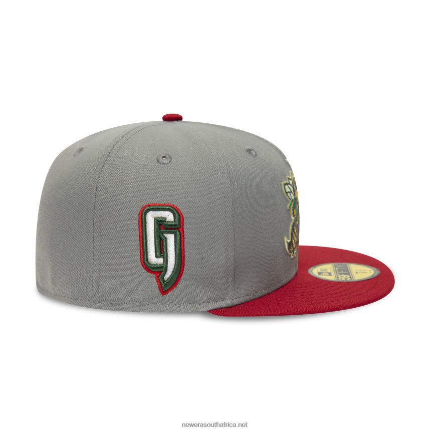 Augusta Green Jackets MiLB Grey 59FIFTY Fitted Cap New Era TRBRBN1081