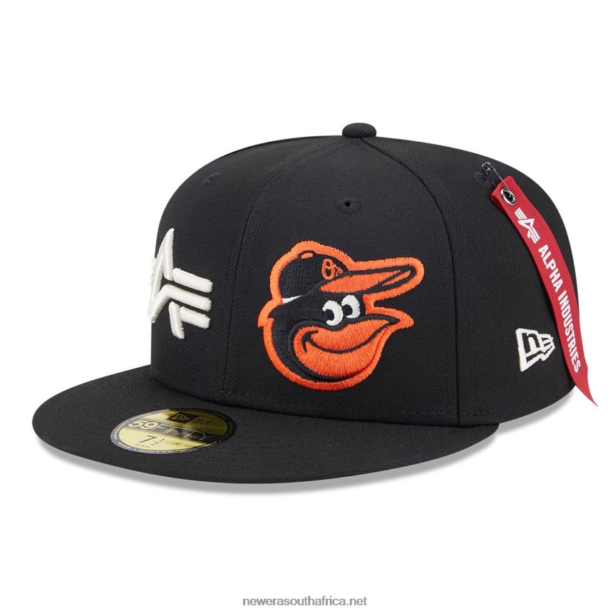 Baltimore Orioles Alpha Industries X MLB Black 59FIFTY Fitted Cap New Era TRBRBN679