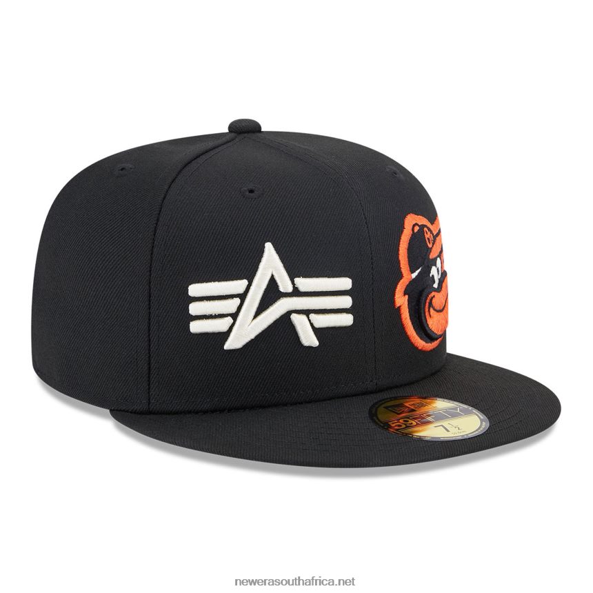 Baltimore Orioles Alpha Industries X MLB Black 59FIFTY Fitted Cap New Era TRBRBN679