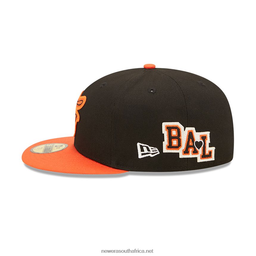 Baltimore Orioles NE Letterman Black 59FIFTY Fitted Cap New Era TRBRBN703