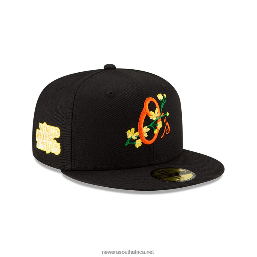 Baltimore Orioles Side Patch Bloom Black 59FIFTY Fitted Cap New Era TRBRBN1079