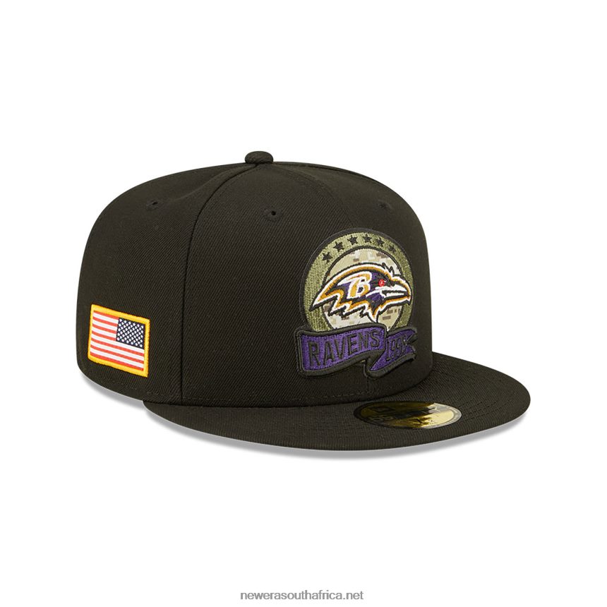 Baltimore Ravens NFL Salute to Service Black 59FIFTY Fitted Cap New Era TRBRBN152