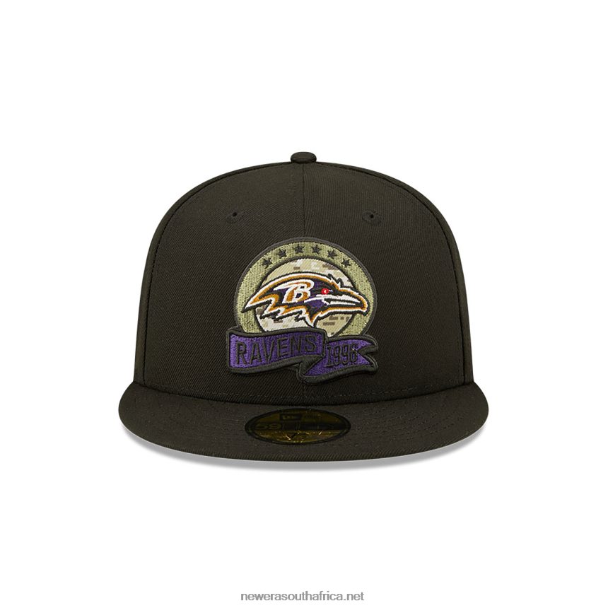 Baltimore Ravens NFL Salute to Service Black 59FIFTY Fitted Cap New Era TRBRBN152