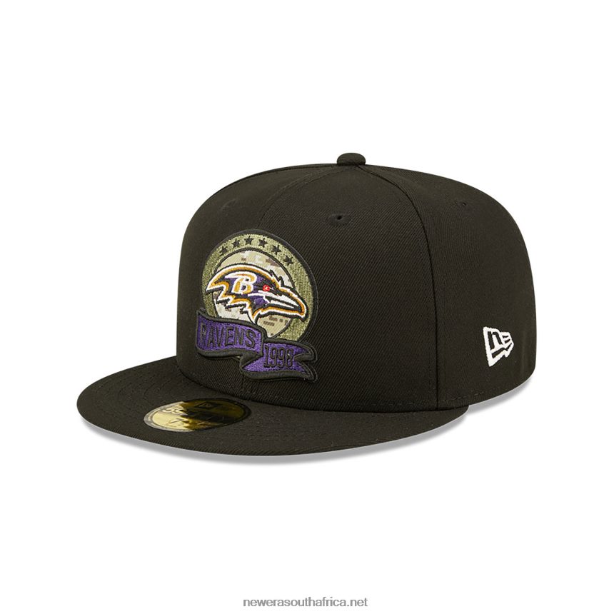 Baltimore Ravens NFL Salute to Service Black 59FIFTY Fitted Cap New Era TRBRBN152