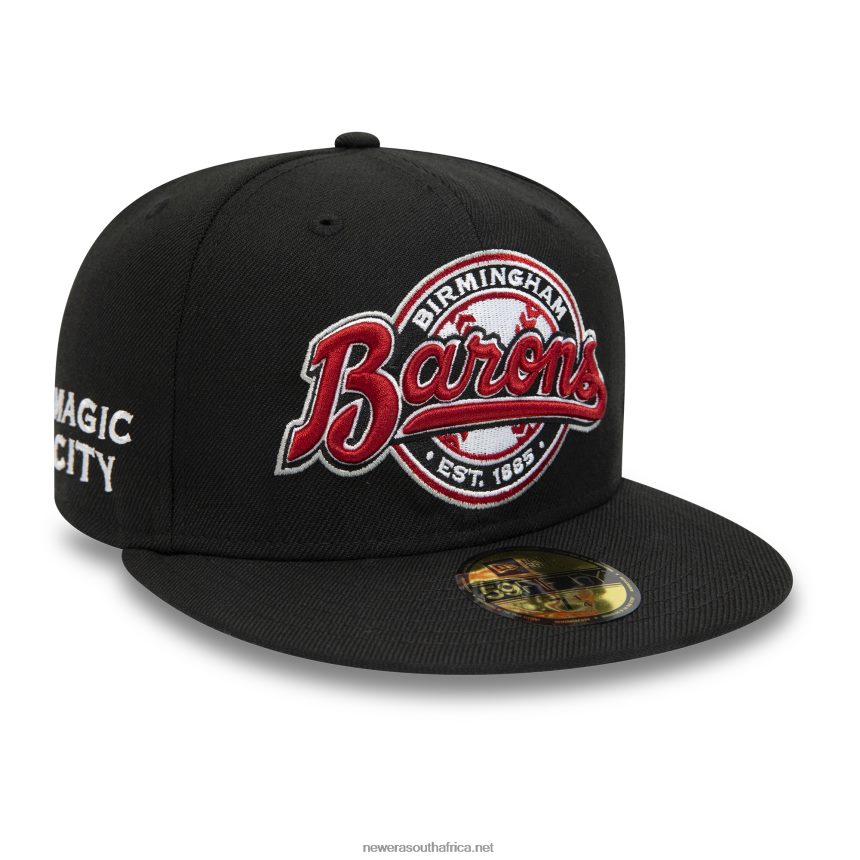 Birmingham Barons MiLB Black and Red Wordmark 59FIFTY Fitted Cap New Era TRBRBN809