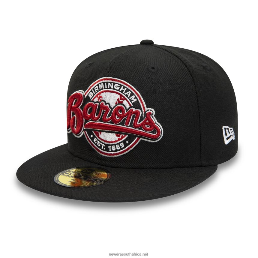 Birmingham Barons MiLB Black and Red Wordmark 59FIFTY Fitted Cap New Era TRBRBN809