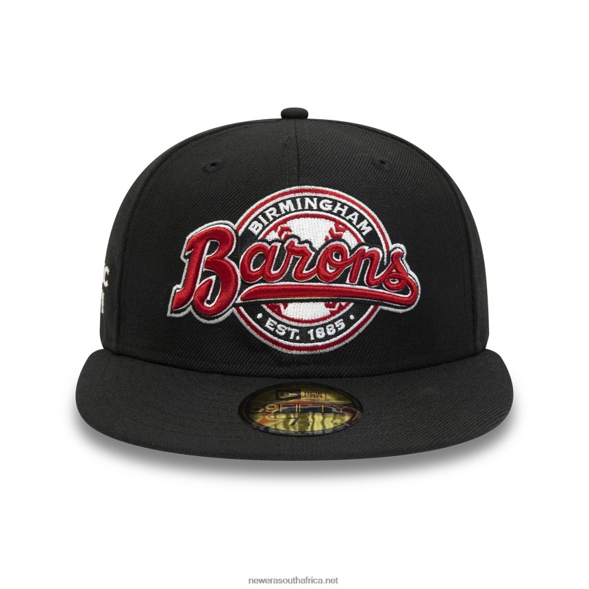 Birmingham Barons MiLB Black and Red Wordmark 59FIFTY Fitted Cap New Era TRBRBN809