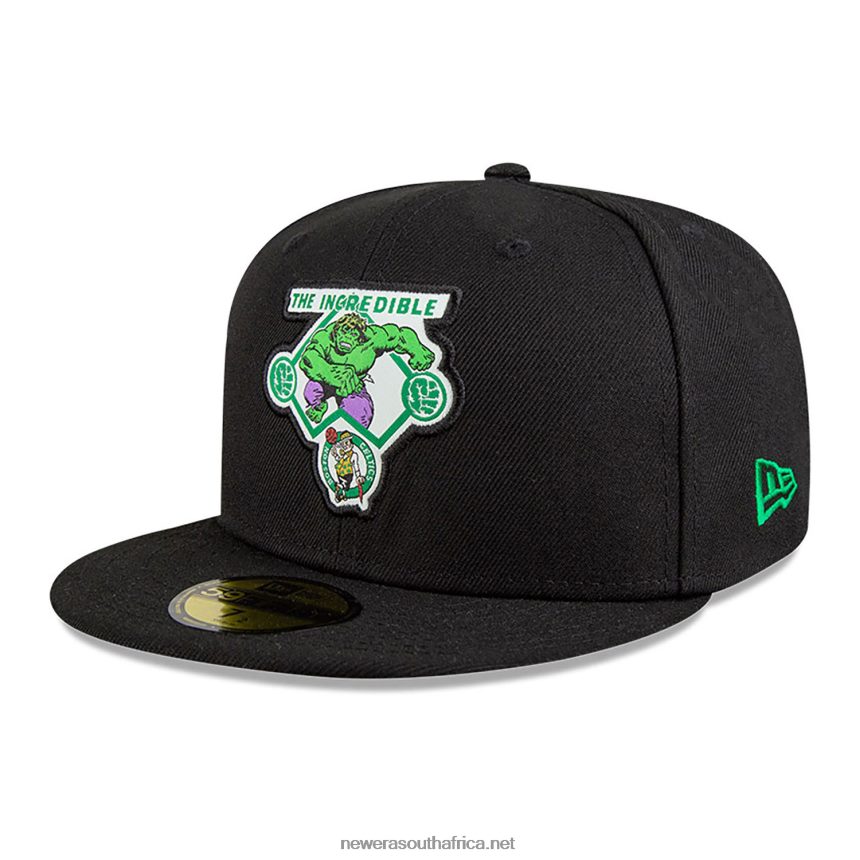 Boston Celtics NBA x Marvel Hulk Black 59FIFTY Fitted Cap New Era TRBRBN1274